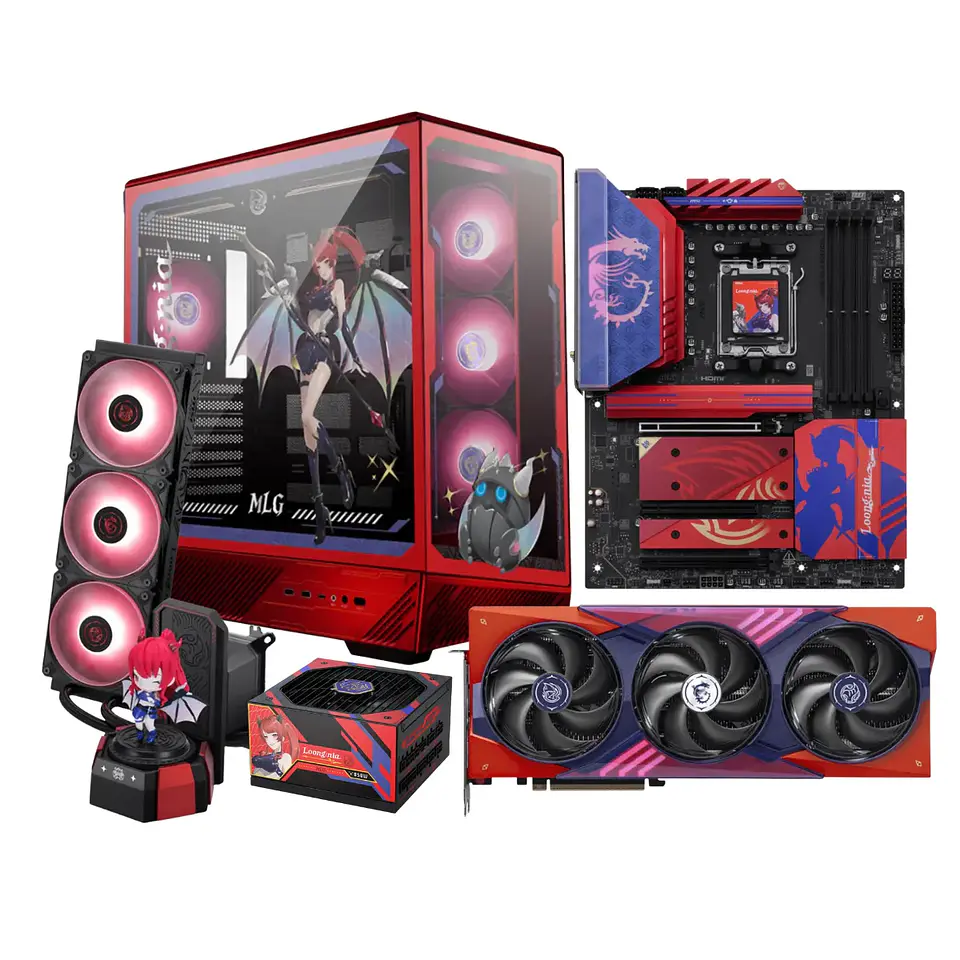 Kit MSI Ensamble Armado Pc MLG EDITION: B850, RTX 5070 Ti, Case ATX, AIO 360, 850w+ Gold 1