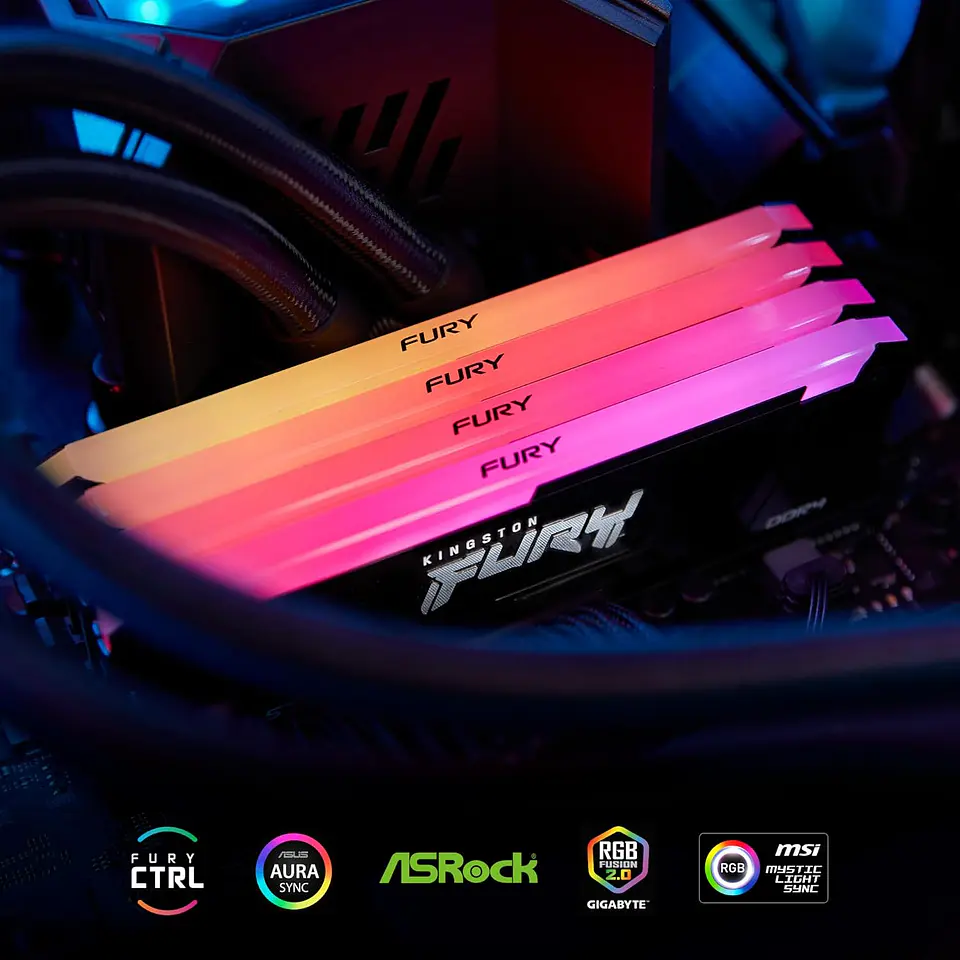Memoria RAM Kingston Fury Beast 32GB DDR4 3200MT/s CL16 RGB DIMM BK 5