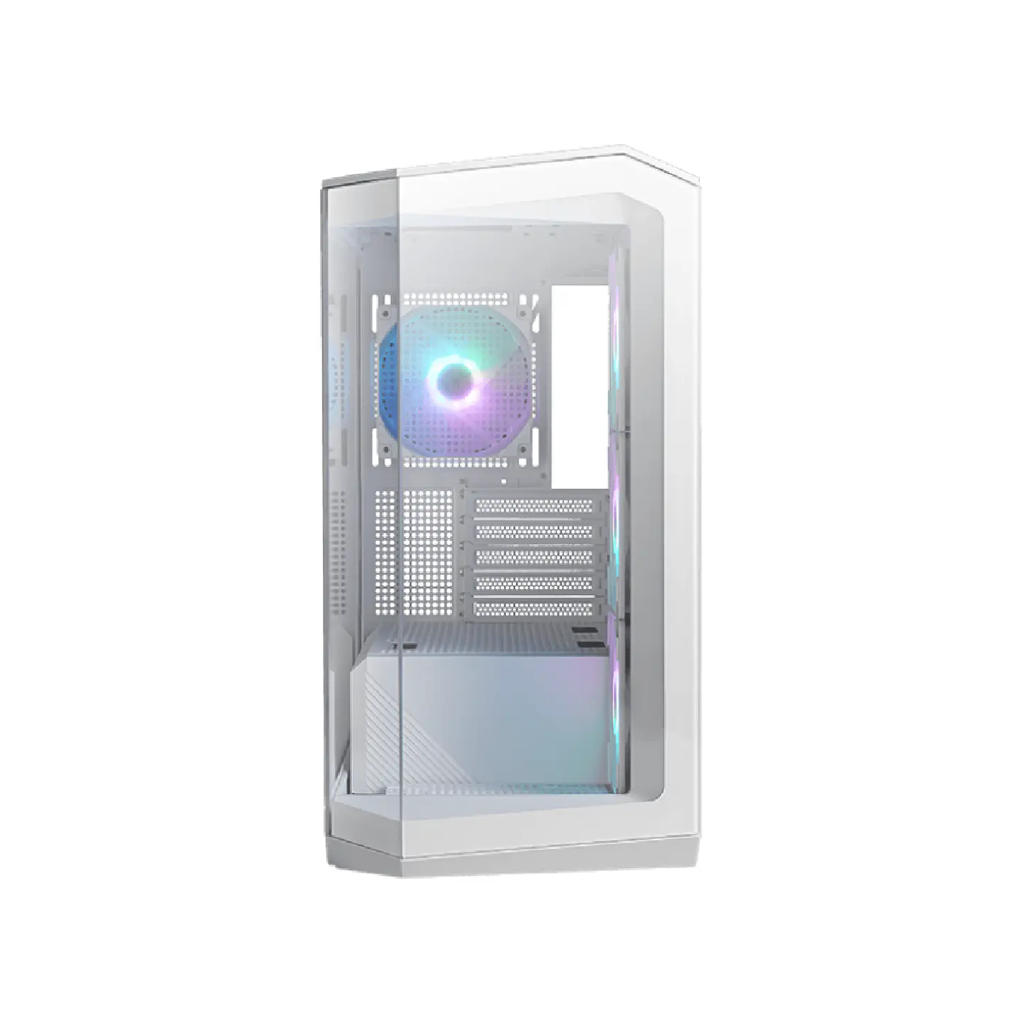 Gabinete Gamer Msi Pano M100R PZ White Panel Vidrio 270º 4Fan mATX 3