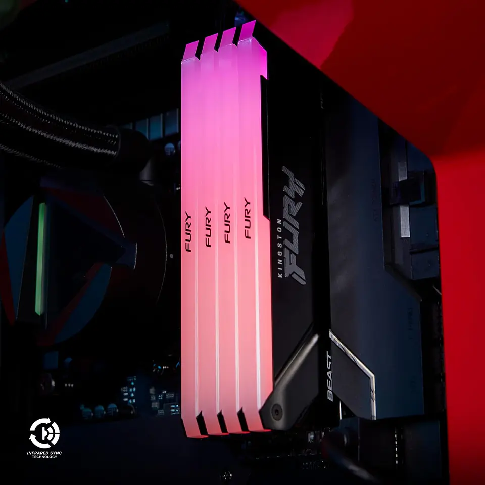 Memoria RAM Kingston Fury Beast 32GB DDR4 3200MT/s CL16 RGB DIMM BK 6