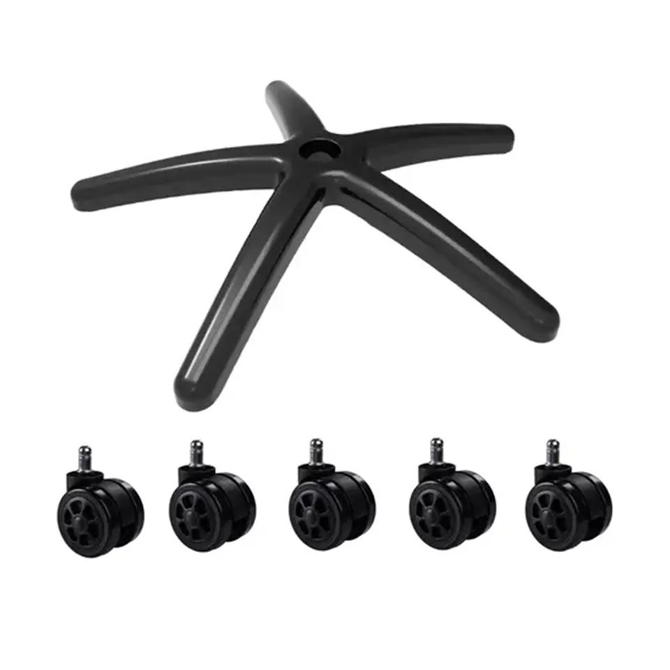 Kit Base Estrella Metálica Para Silla Oficina Gamer 5 Set Ruedas 1