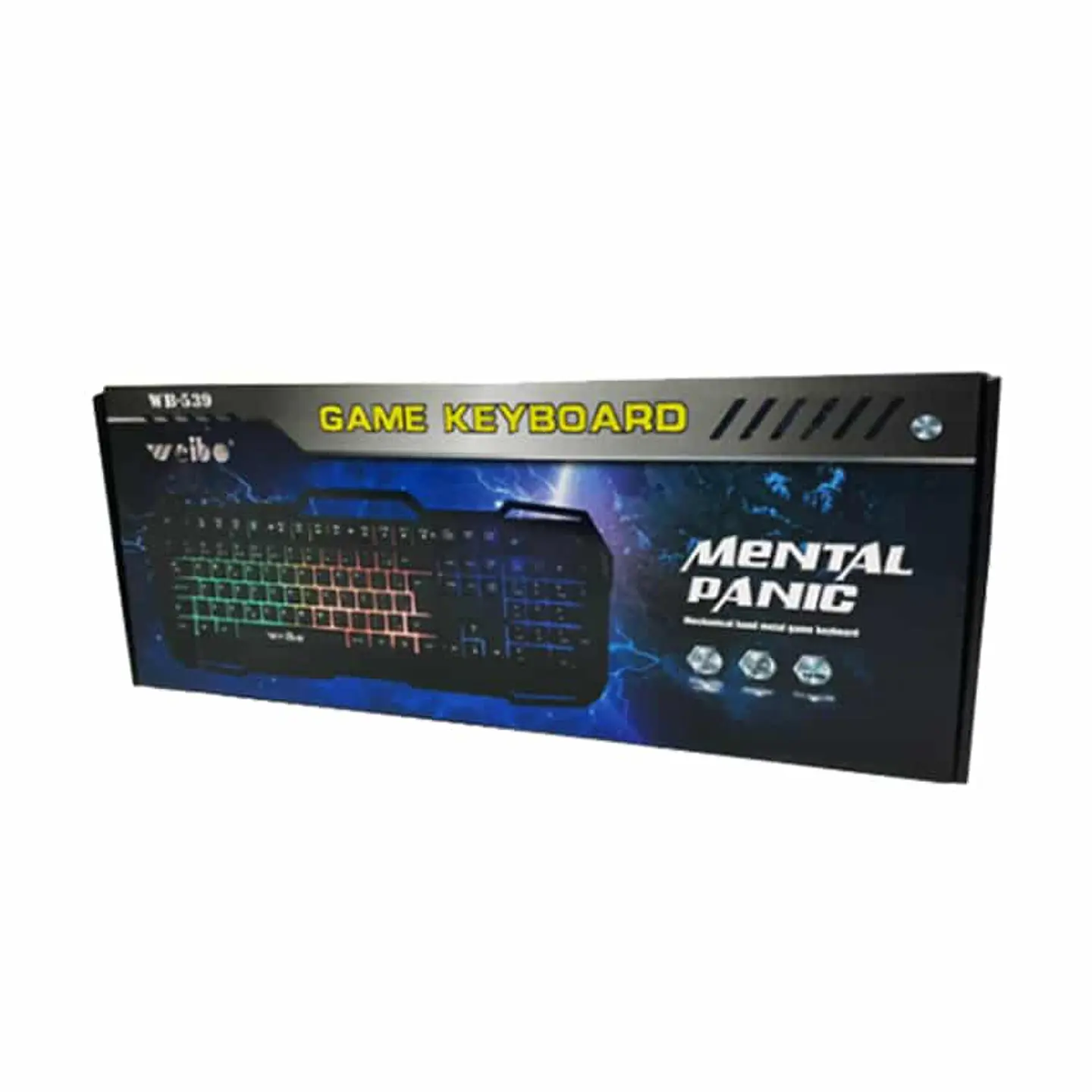 Teclado gamer Weibo WB-539 Base metálica Tricolor 3