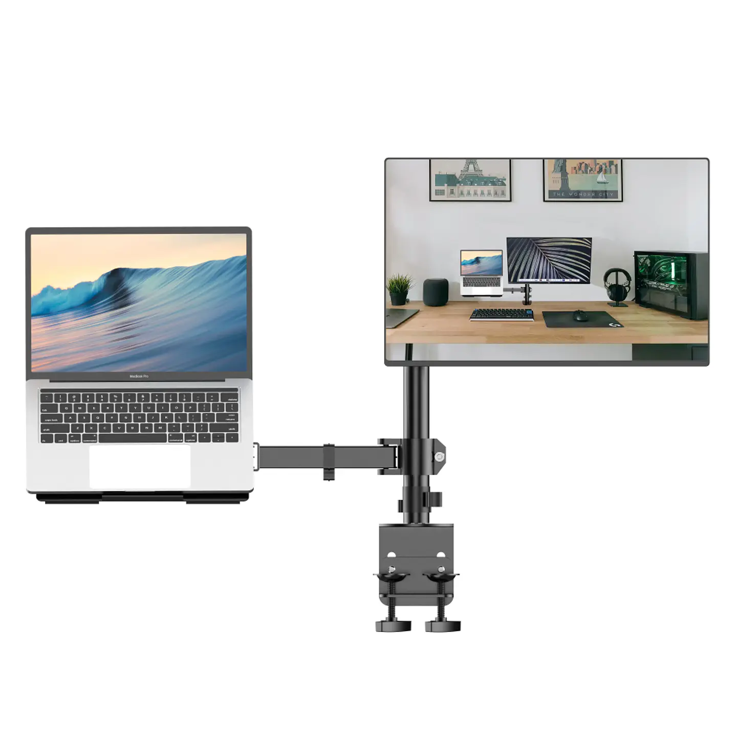 Soporte Doble 2 Brazos Escritorio para Monitor de 13
