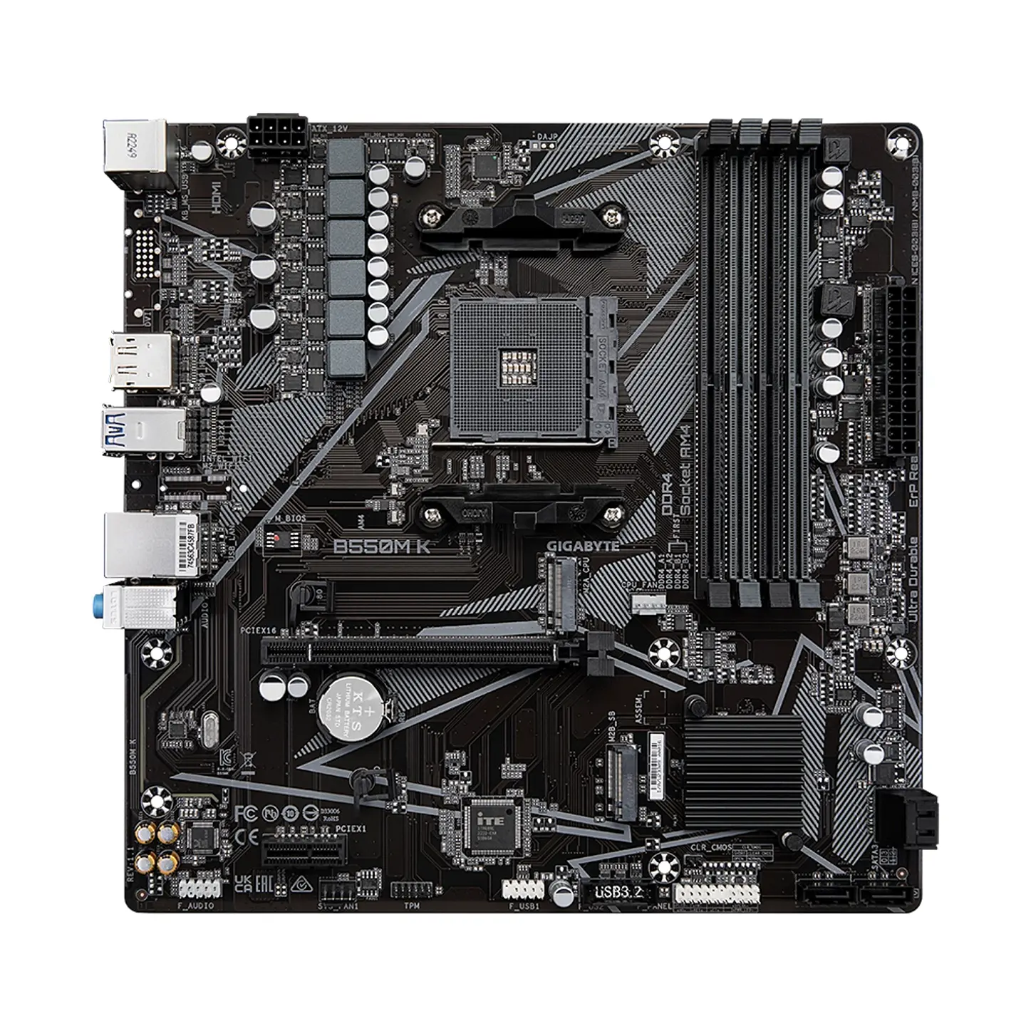 Placa Madre Gigabyte B550M K, AMD B550, AM4, DDR4, MicroATX 2