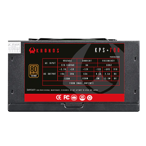 Fuente de poder ATX Kronos 700w, Certificada 80 Plus bronze