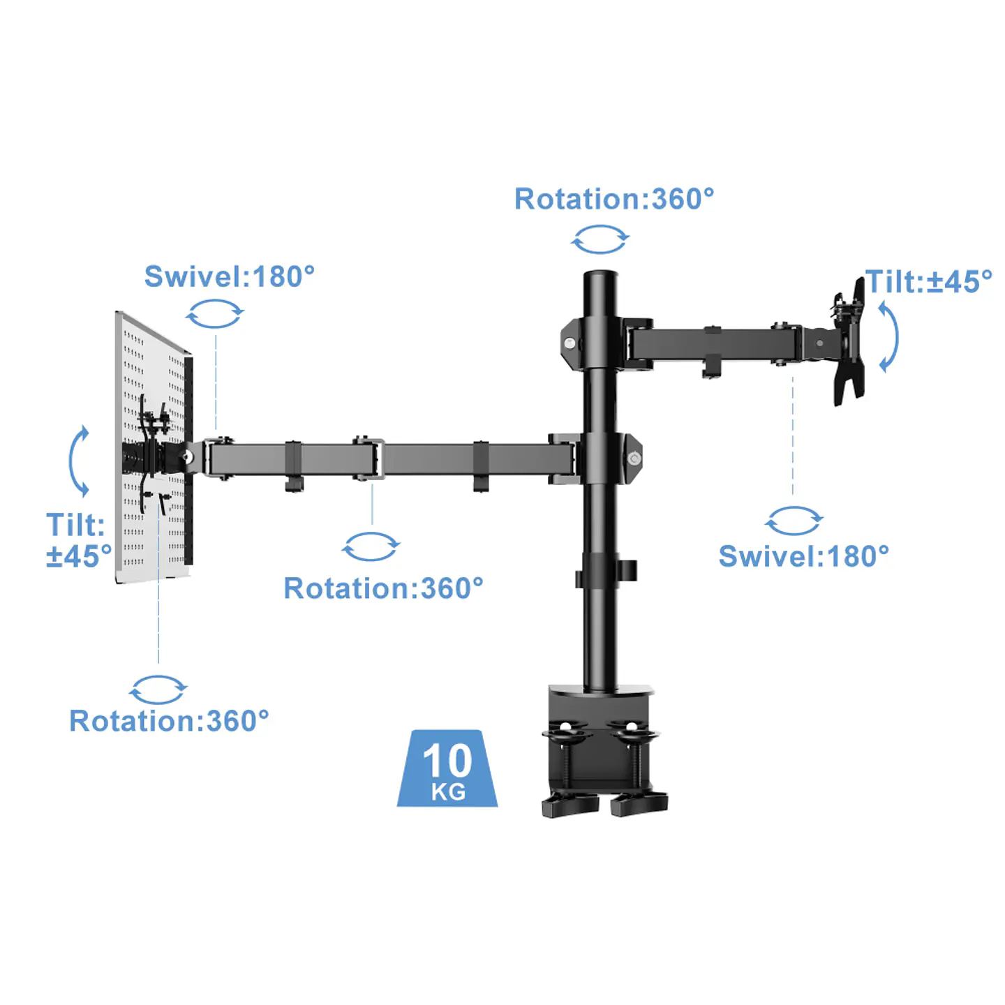Soporte Doble 2 Brazos Escritorio para Monitor de 13