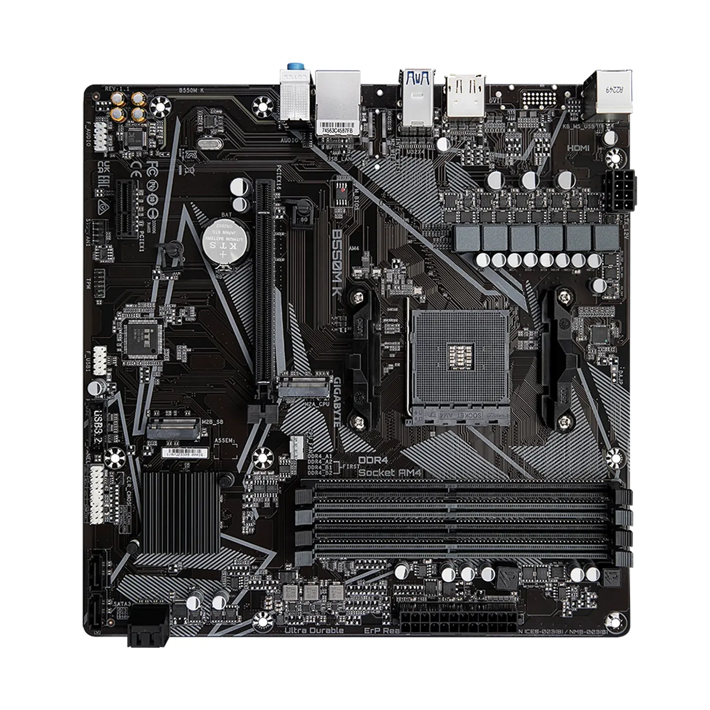 Placa Madre Gigabyte B550M K, AMD B550, AM4, DDR4, MicroATX 4