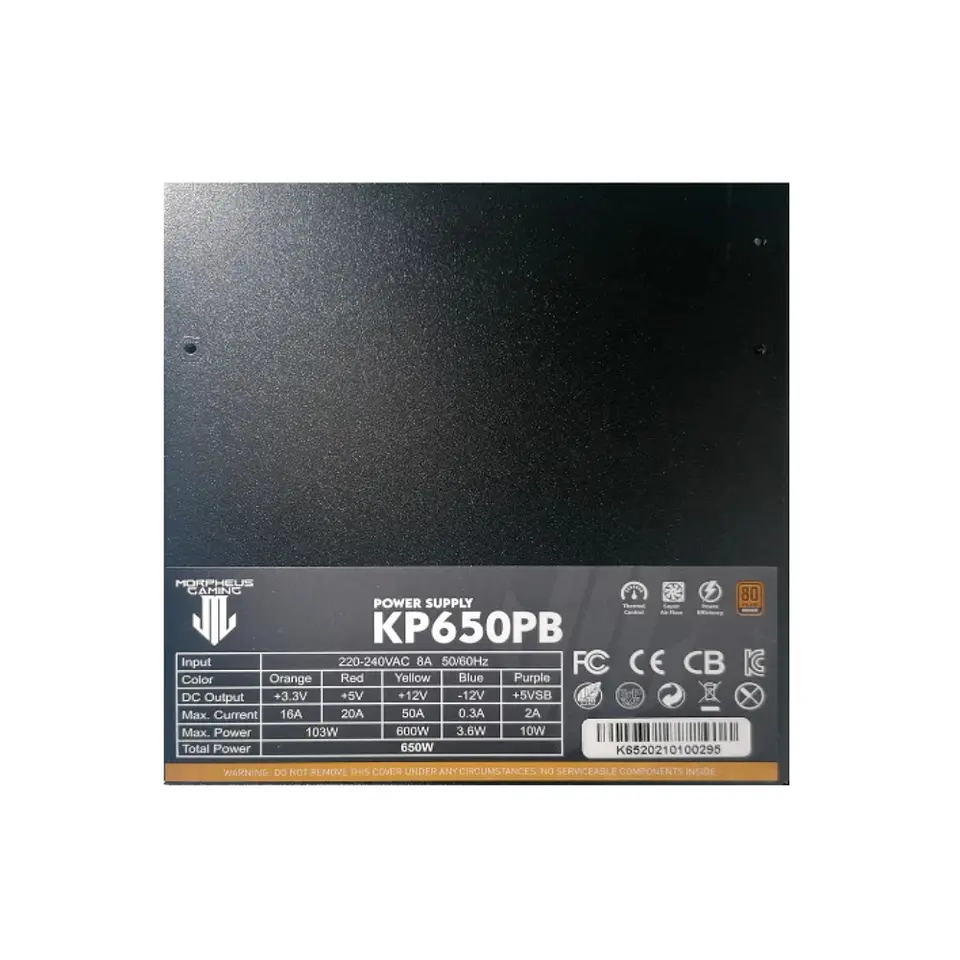 Fuente de Poder Morpheus KP650PB de 650W (Certificado 80+ Bronce, ATX) 3