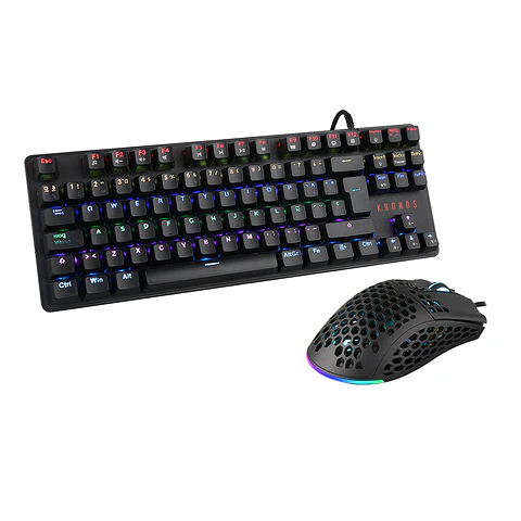 Kit Gamer 2 en 1 Kronos Pro, Teclado Mecánico RGB + Mouse 12000 DPI