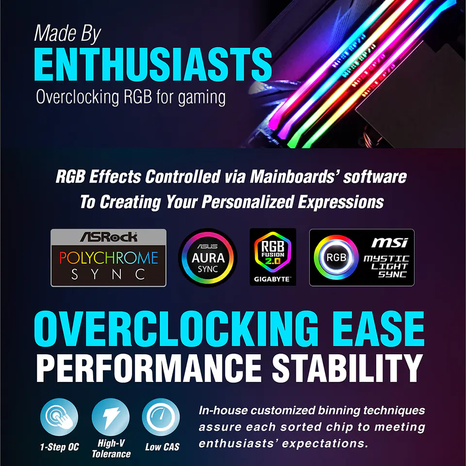 Kit Memoria Ram Neo Forza MARS RGB 2X8GB (16GB) DDR4 DRAM, 3200mhz 5