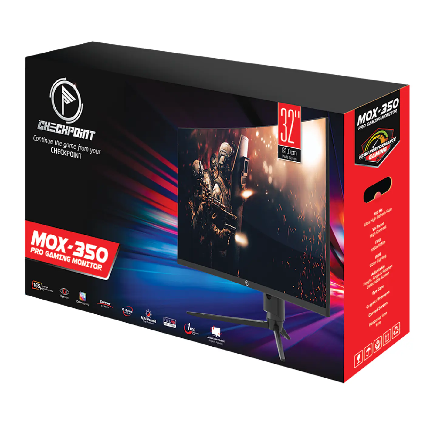 Monitor Curvo CheckPoint MOX-350, de 32