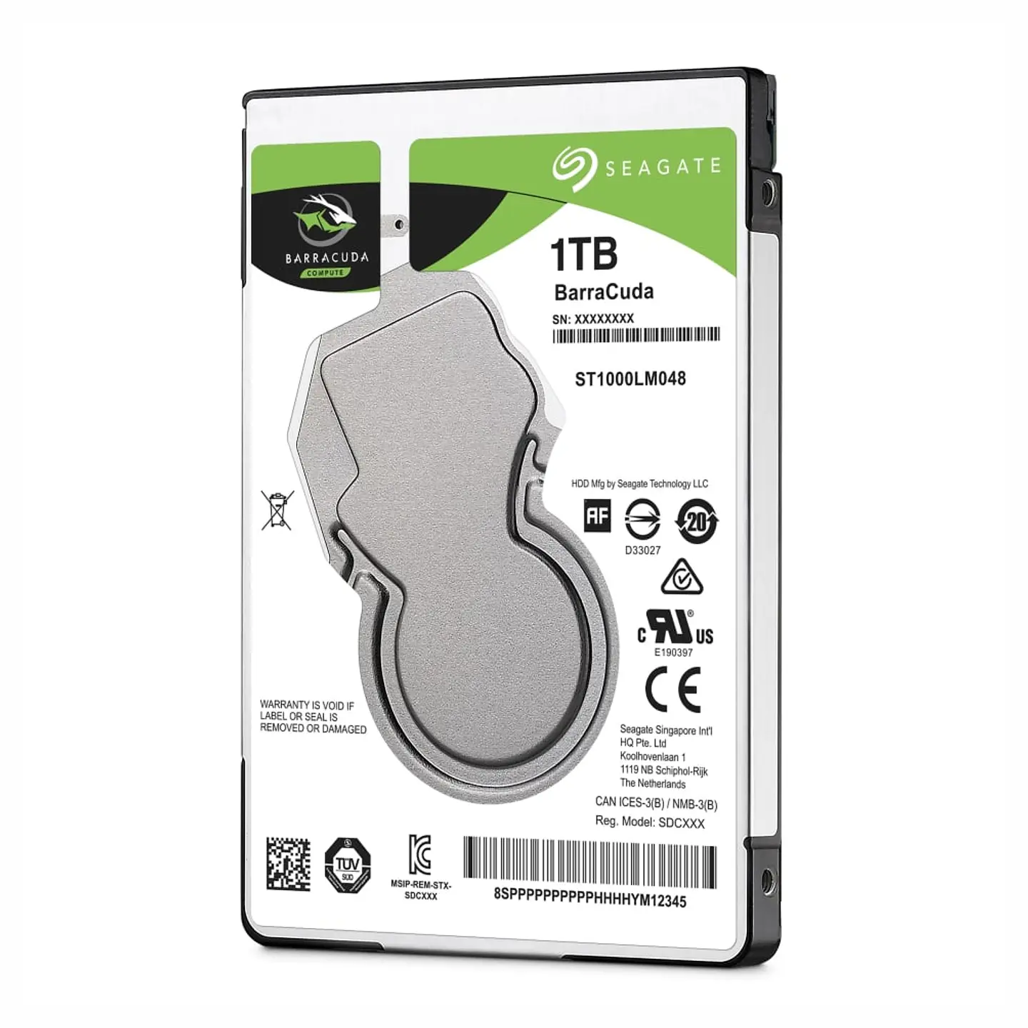 Disco Duro 1TB, Seagate BarraCuda, 5400rpm, SATA 6Gb/s, Cache 128MB para Notebook 2.5