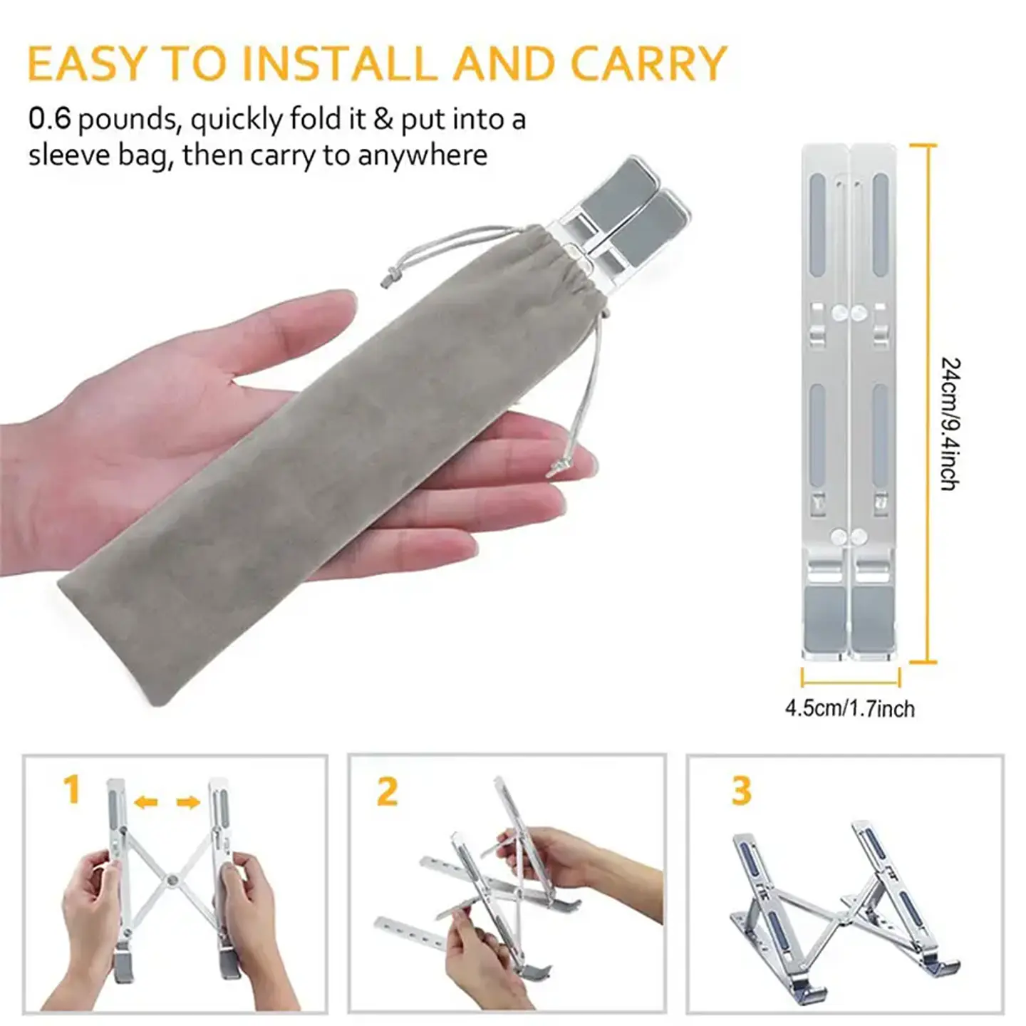 Soporte Plegable Base Notebook Macbook Pro Air, Aluminio X12 4