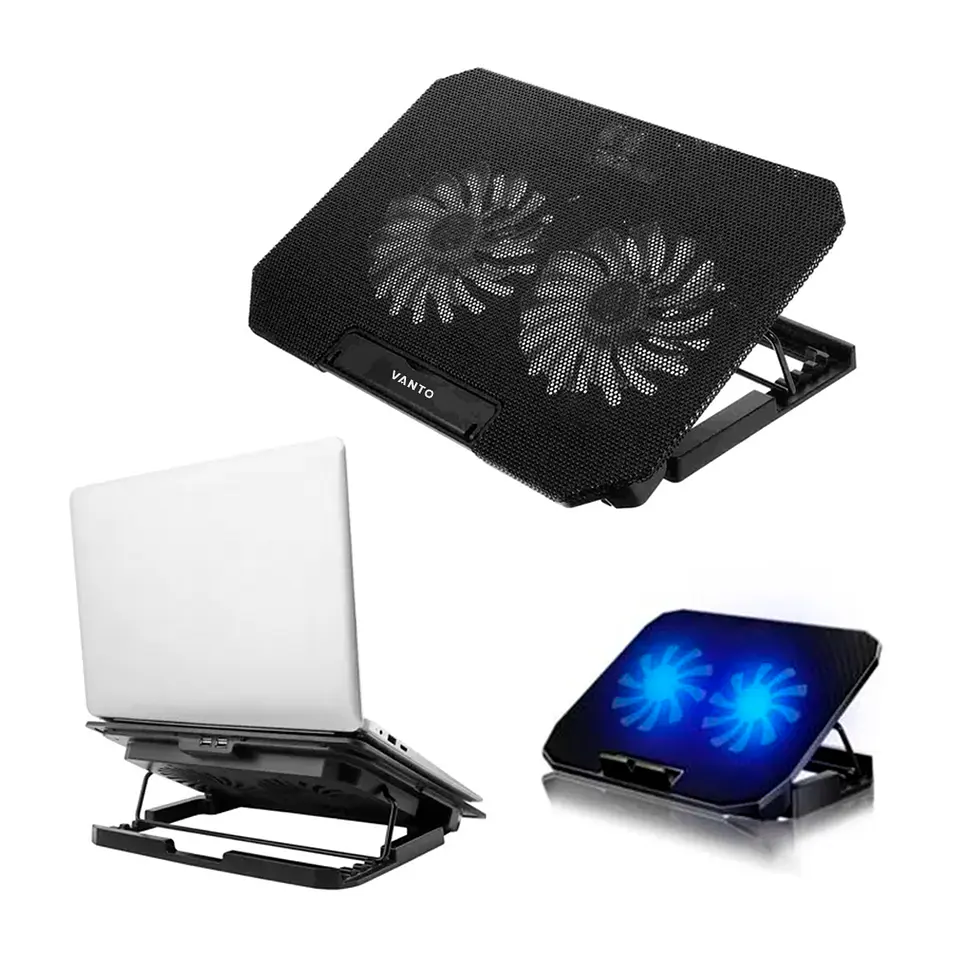 Cooler Ajustable Ventilador Potente Enfriador Notebook 2 USB 1