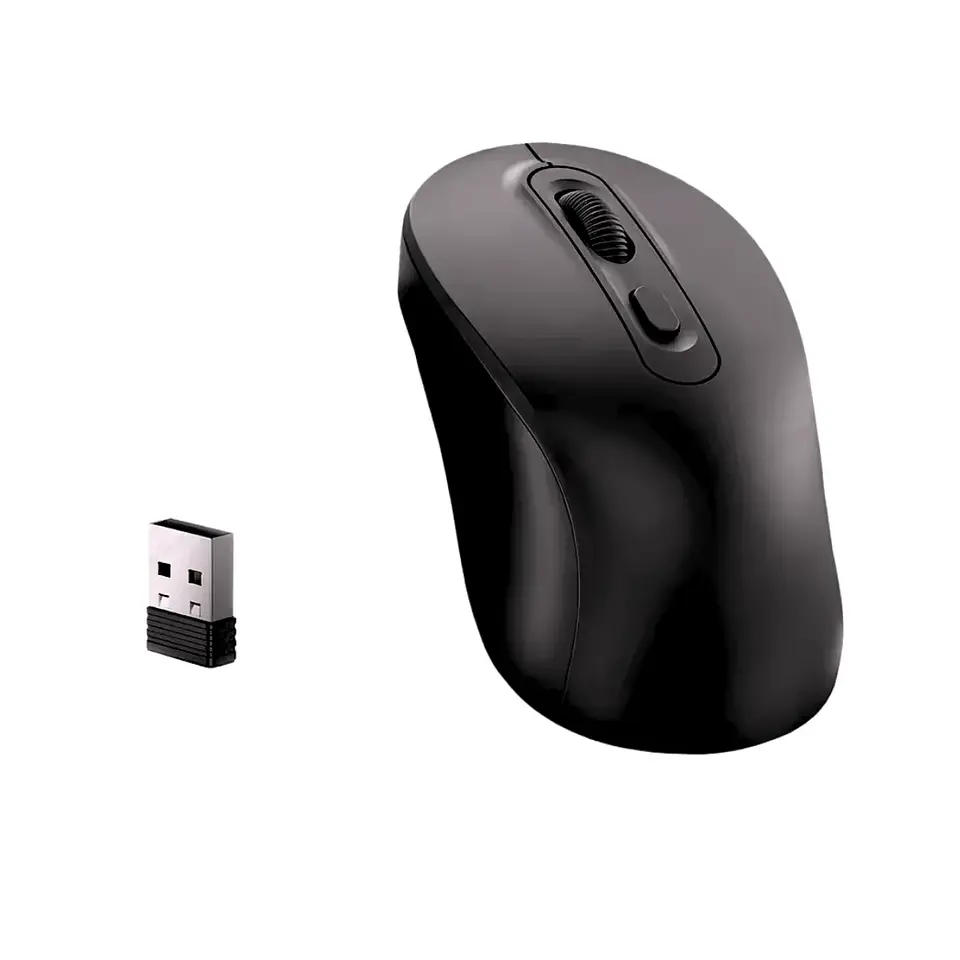 Mouse Inalámbrico 2,4Ghz, 1600 DPI USB-C Recargable Negro 2