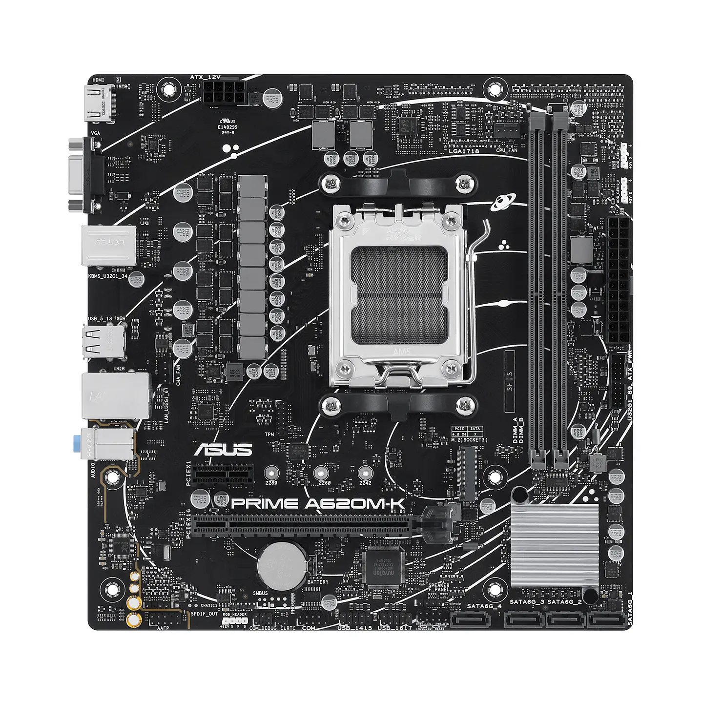 Placa Madre Asus PRIME A620M-K, AM5, DDR5, M.2, MicroATX 1