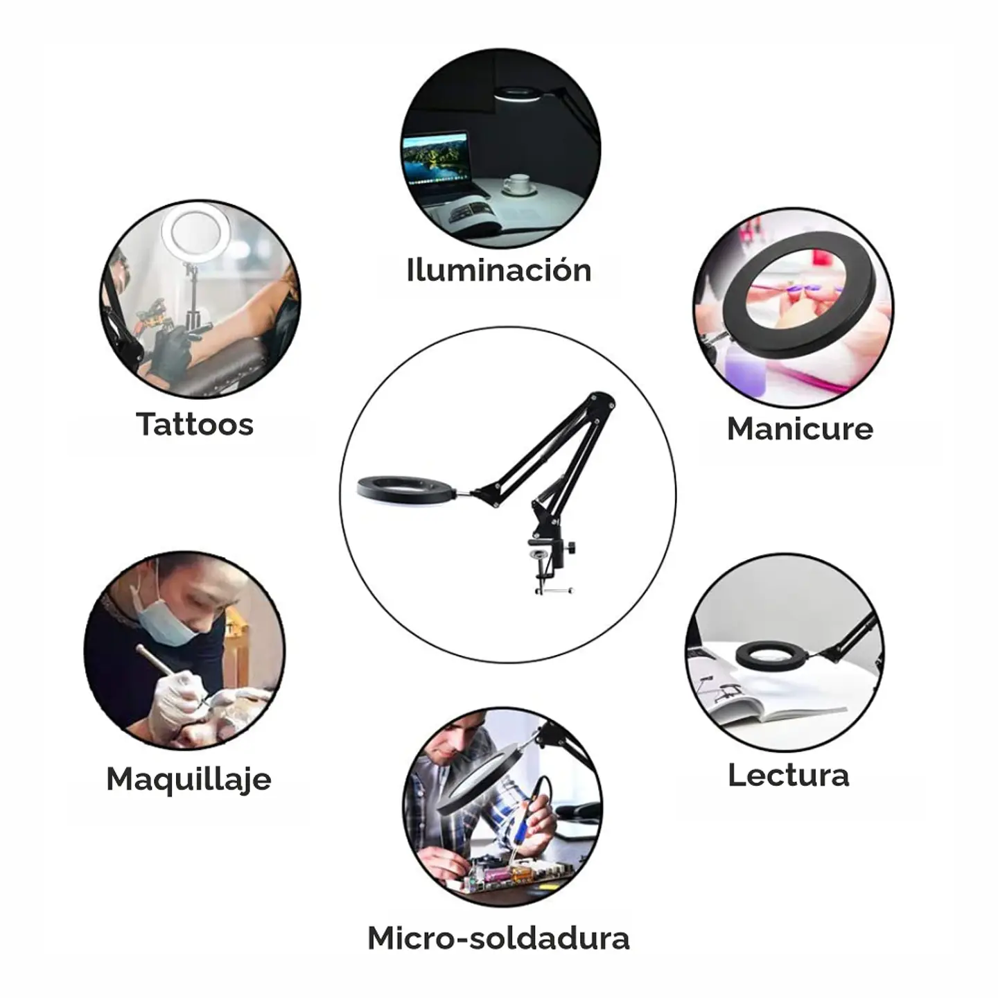 Lámpara Metalica Articulada Flexible Escritorio Multiuso 3