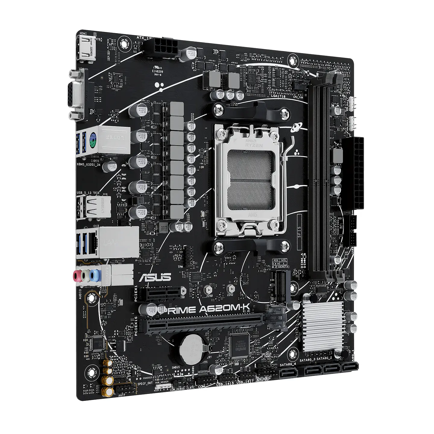 Placa Madre Asus PRIME A620M-K, AM5, DDR5, M.2, MicroATX 2