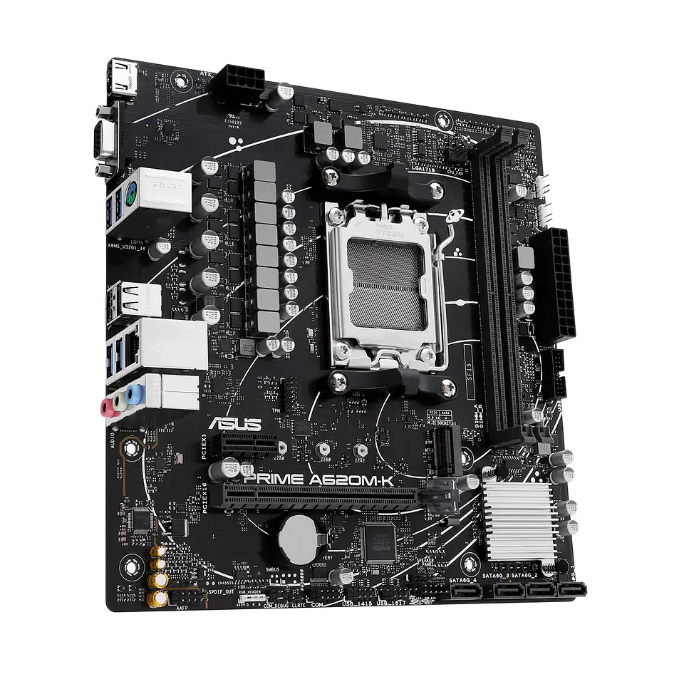 Placa Madre Asus PRIME A620M-K, AM5, DDR5, M.2, MicroATX 3
