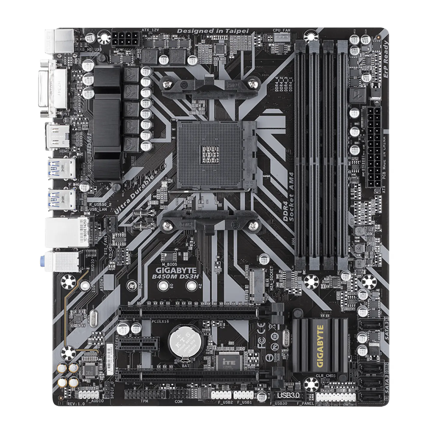 Placa Madre Gigabyte B450M DS3H (Micro ATX, AM4, DDR4) - AMD Ryzen 2
