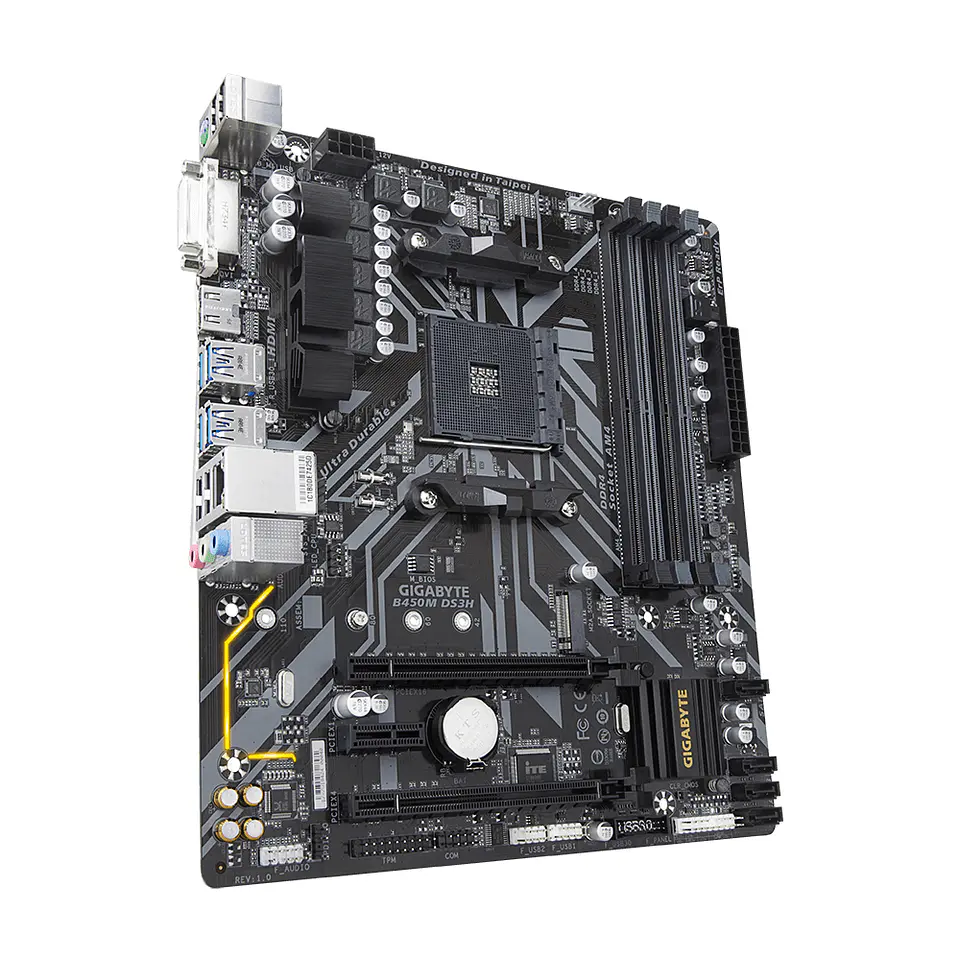 Placa Madre Gigabyte B450M DS3H (Micro ATX, AM4, DDR4) - AMD Ryzen 3