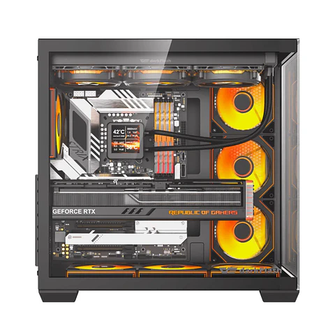Gabinete Gamer Darkflash C280 7 Fan ARGB  E-ATX Black
