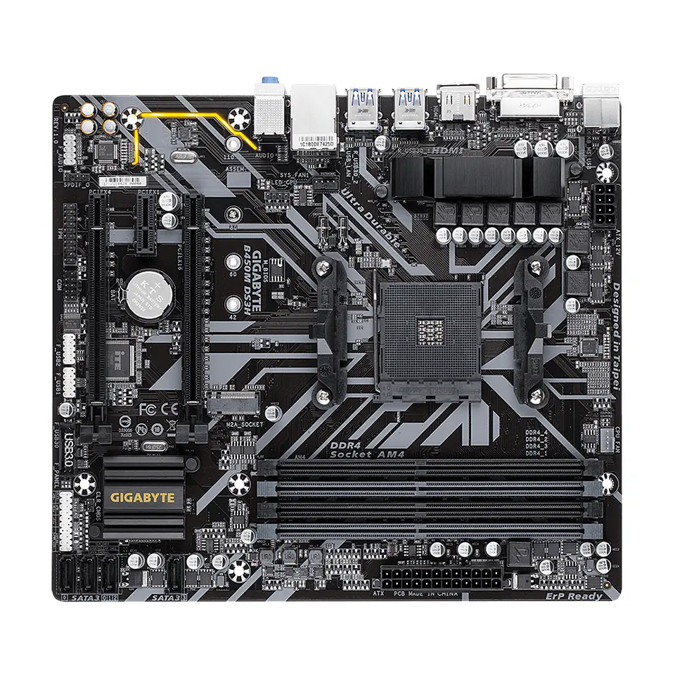 Placa Madre Gigabyte B450M DS3H (Micro ATX, AM4, DDR4) - AMD Ryzen 4