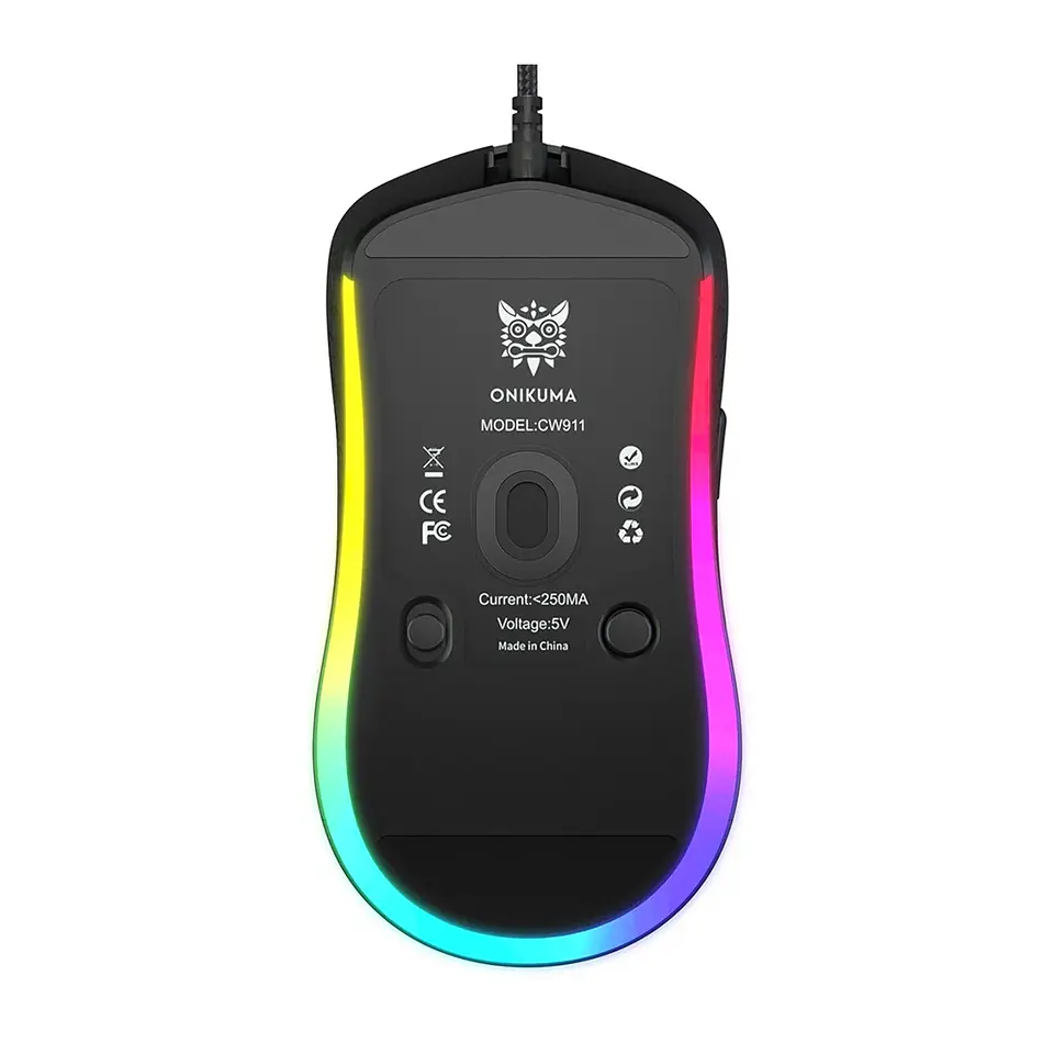 Mouse Gamer Onikuma Cw911 Óptico, Rgb, Ventilación, Negro 3