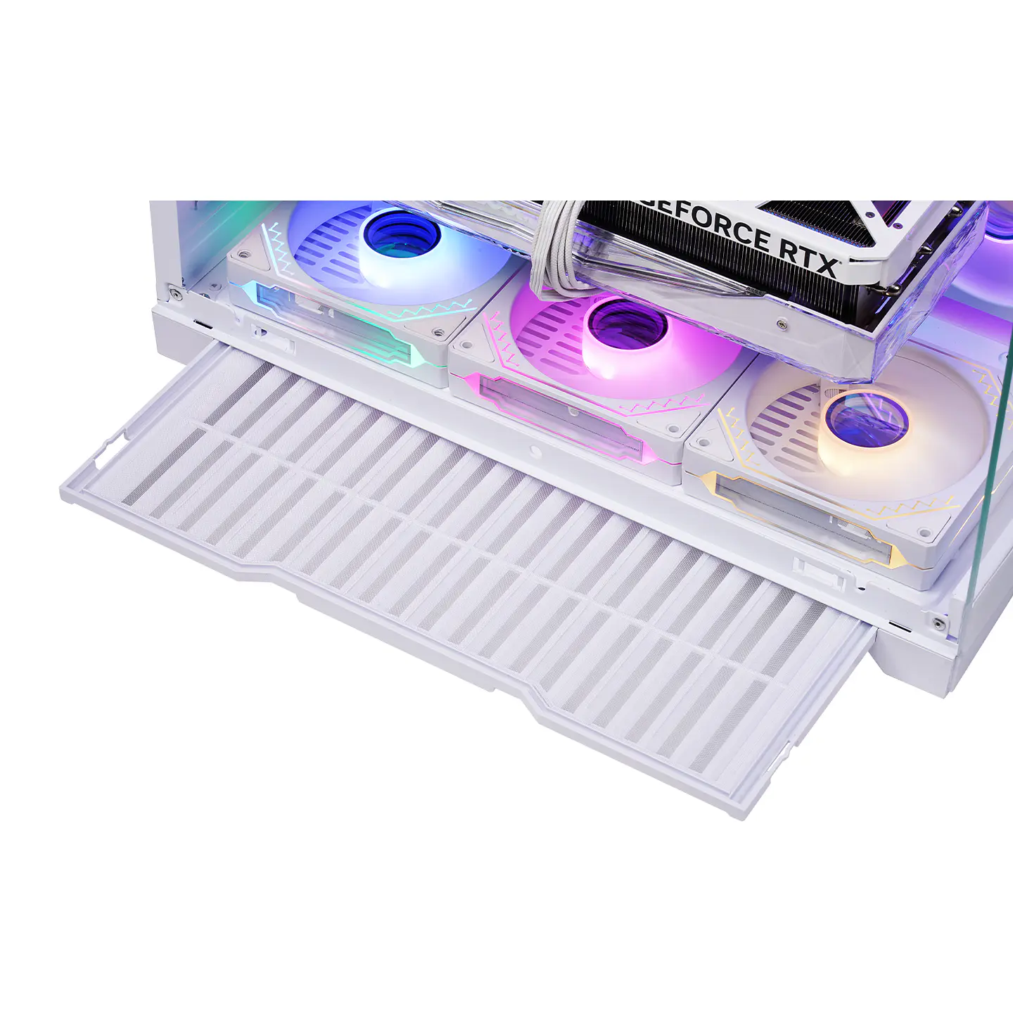 Gabinete Kronos Frost White, ATX, Panel Vidrio, 7 Fan ARGB 9