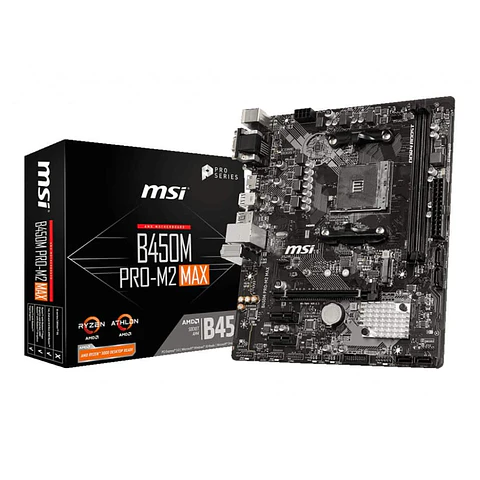Placa Madre MSI B450M PRO-M2 MAX, AMD B450, Ryzen 5000, 2xDDR4, 1xHDM