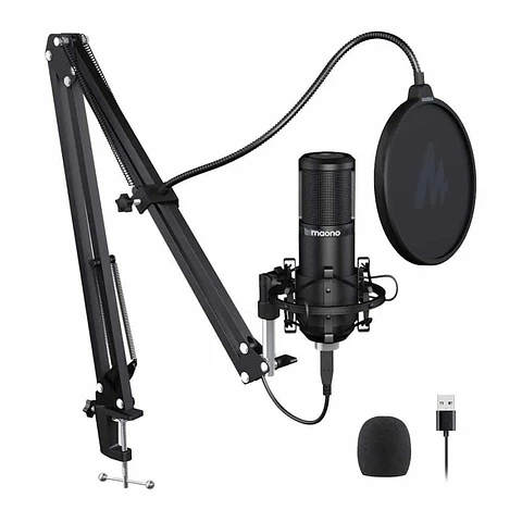 Kit Micrófono Podcast USB Maono AU-PM420 - Con Brazo, Anti shock y Anti Pop
