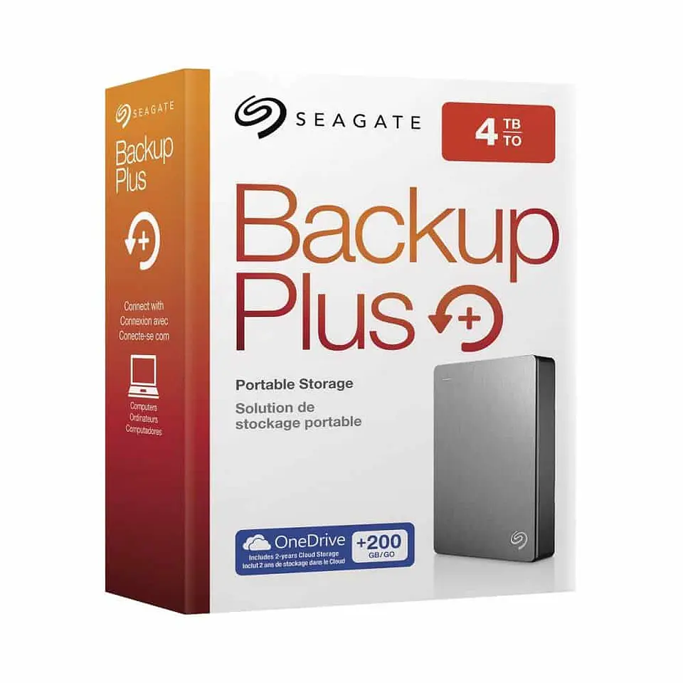 Disco duro externo Seagate Back Up Plus 4TB Silver 1