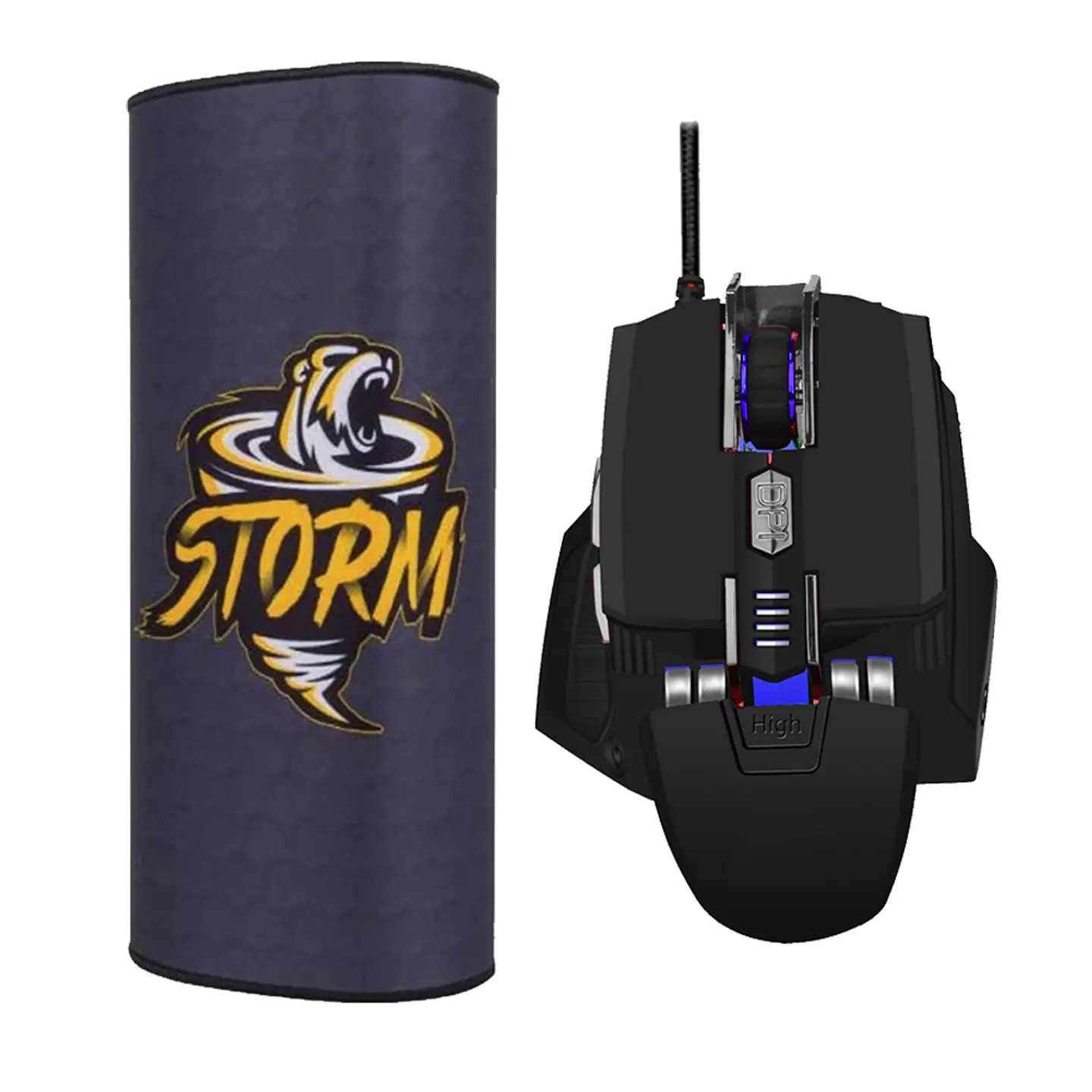 Kit Mousepad Y Mouse Gamer Led Óptico 7 Botones 3200dpi 2
