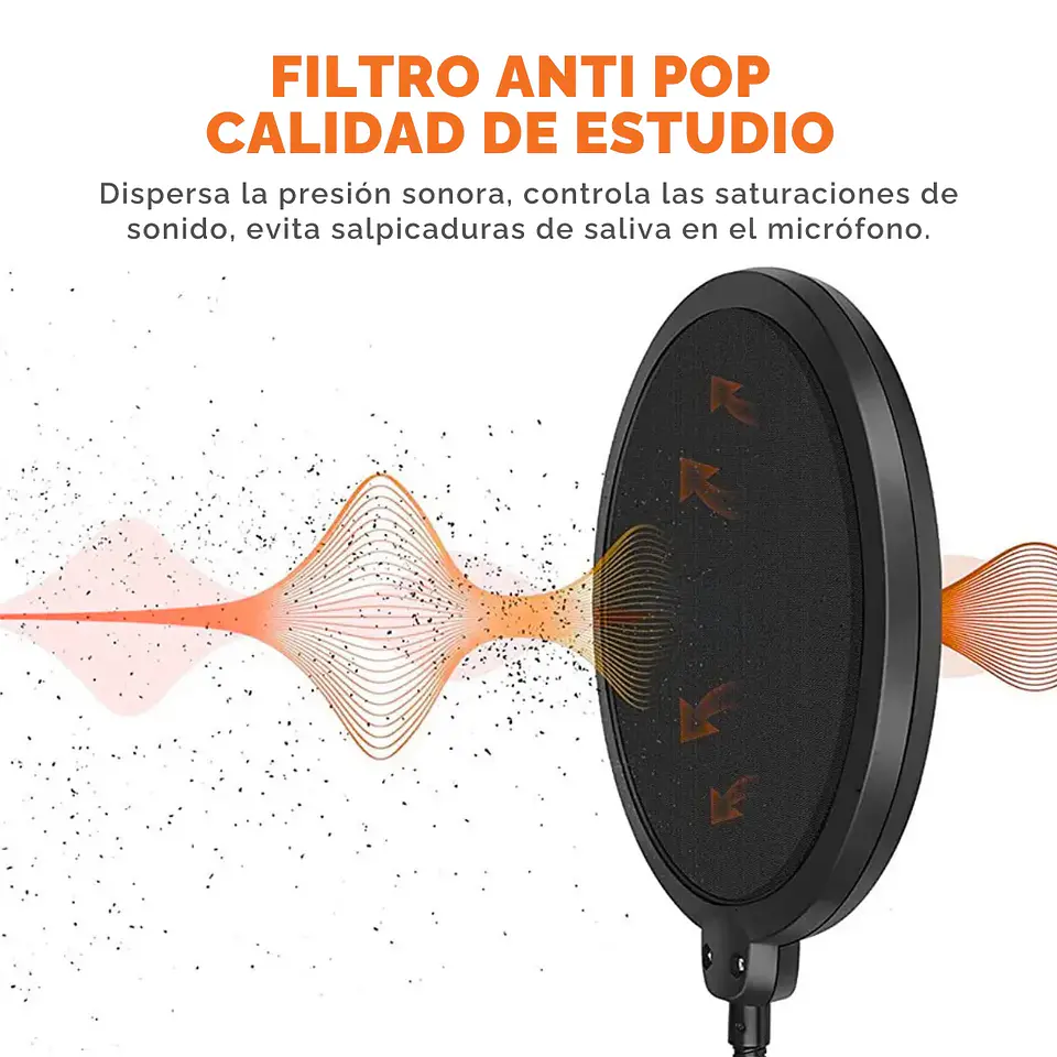 Filtro Anti-pop Metal Flexible Doble Malla Para Micrófonos 4