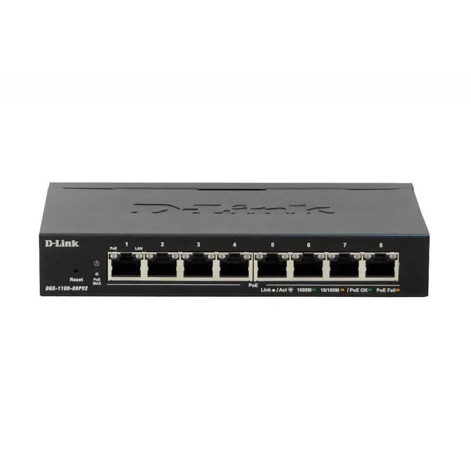Switch D-Link DGS-1100-08PV2 8 Puertos 10/100/1000Mbps PoE 2