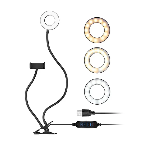 Kit 2 En 1 Aro Luz Fotografias Led Selfie Soporte Tik Tok