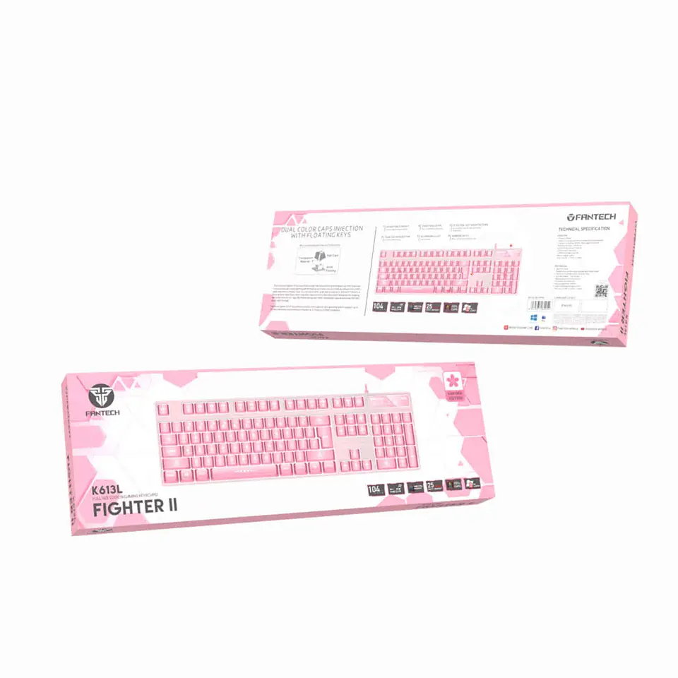 Teclado gamer Fantech Fighter II - K613L - Sakura Edition 6