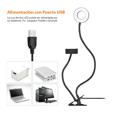 Kit 2 En 1 Aro Luz Fotografias Led Selfie Soporte Tik Tok