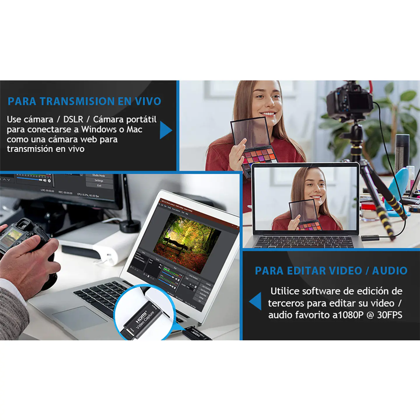 Tarjeta Capturadora Video Hdmi a Usb 2.0 (FHD, Ultra 4K, 3D) 2