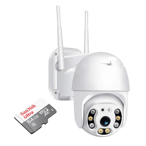 Cámara IP Ptz Wifi  Tecnolab + Memoria Sandisk 64 Gb Inalámbrico H265