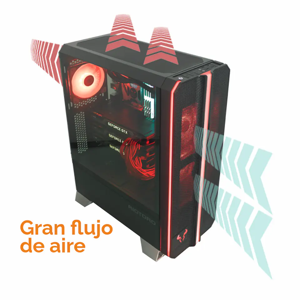 Gabinete Riotoro CR1288 Prism RGB con 3 ventiladores (Mini-ITX, Micro-ATX, ATX, E-ATX) 3