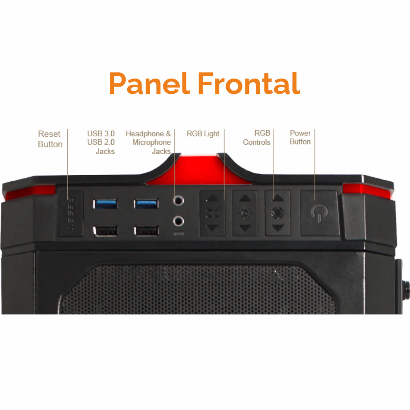 Gabinete Riotoro CR1288 Prism RGB con 3 ventiladores (Mini-ITX, Micro-ATX, ATX, E-ATX) 4