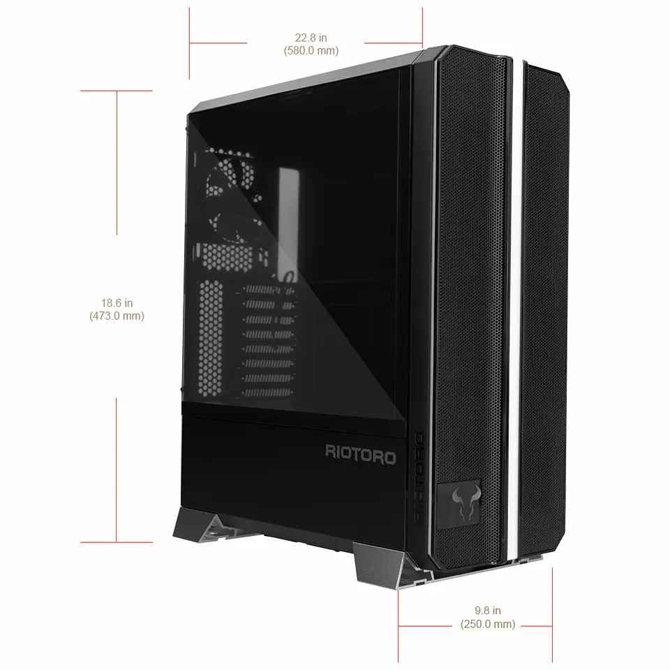 Gabinete Riotoro CR1288 Prism RGB con 3 ventiladores (Mini-ITX, Micro-ATX, ATX, E-ATX) 6