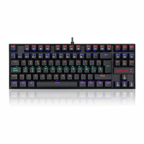 Teclado Mecánico Redragon Kumara K552 Rainbow, Switch Red, Español