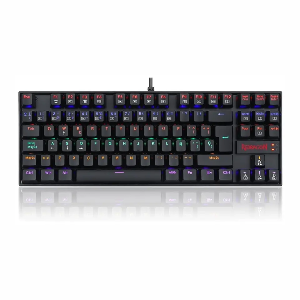 Teclado Mecánico Redragon Kumara K552 Rainbow, Switch Red, Español 1