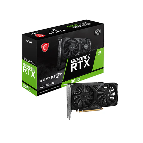 Tarjeta de Video Gráfica MSI RTX 3050 VENTUS 2X 6G OC, 96bit