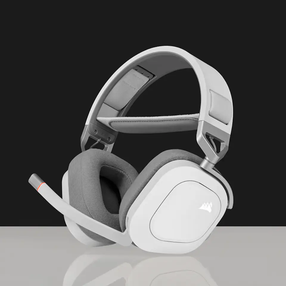 Audífonos Wireless Premium Gamer Corsair HS80 RGB, Blanco 6