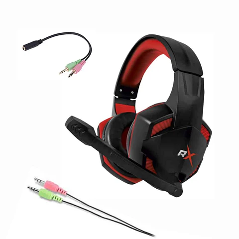 Audífono Gamer Reptilex RX0002, 2plug + adaptador – PS4/Xbox/Móvil/Tablet