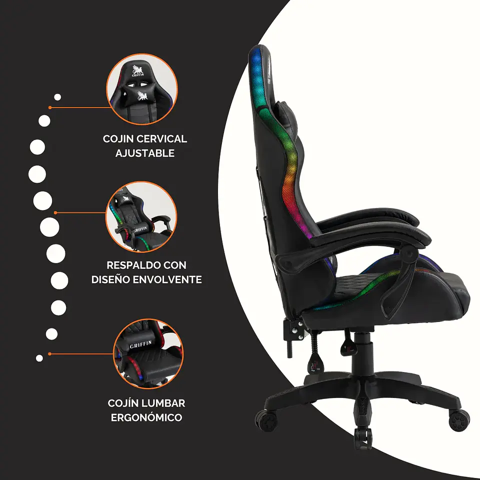 Silla de escritorio Ultimate Griffin Gamer - RGB 4