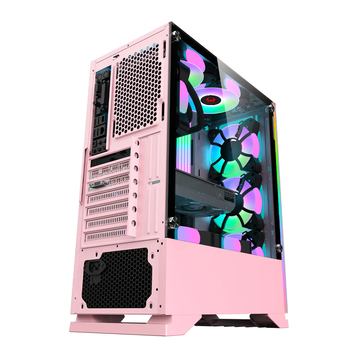Gabinete Kronos Armor Pink, ATX, Vidrio Templado, USB 3.0 6
